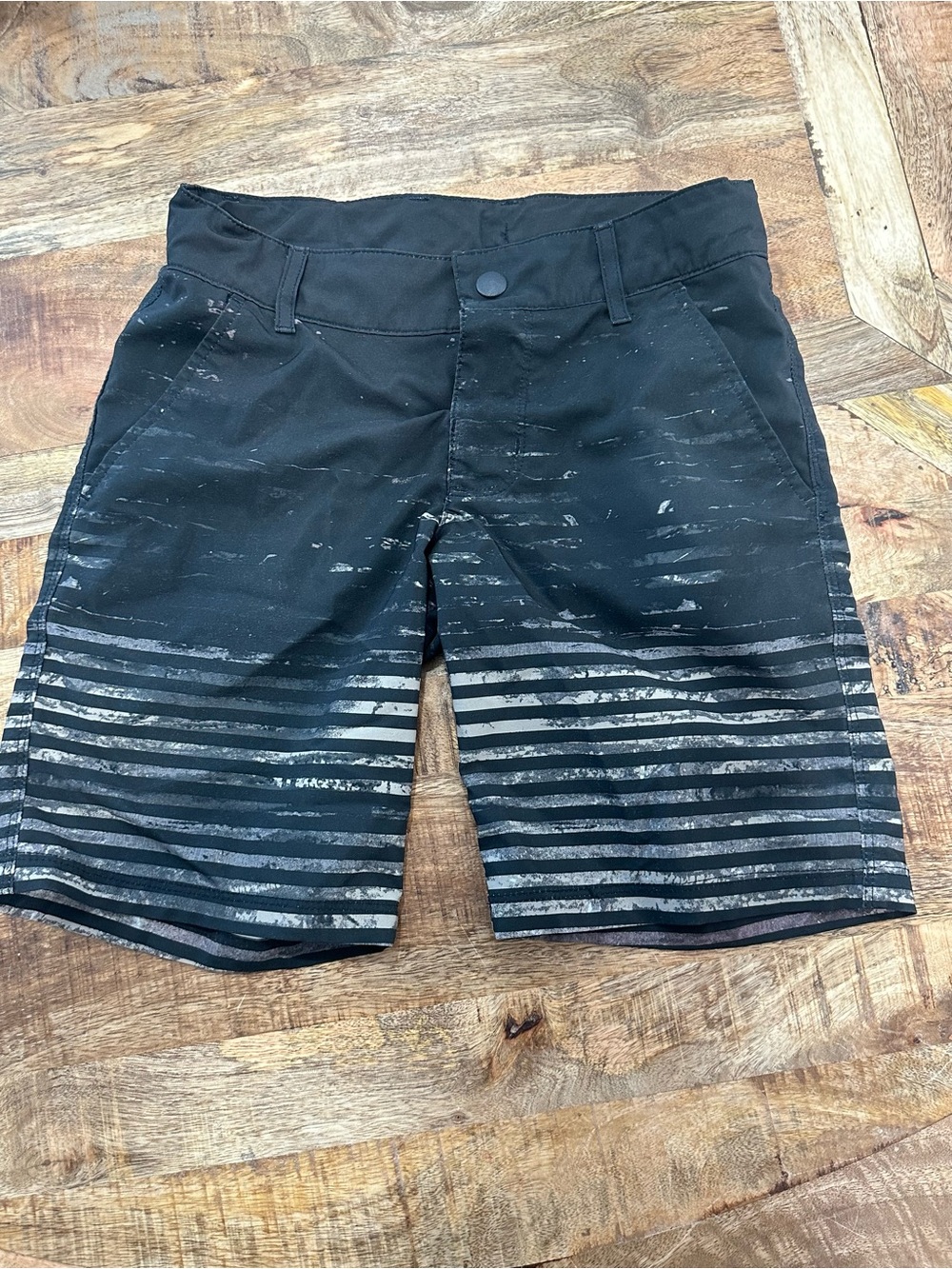 art class Black and Gray Striped Boys Swim Trunks